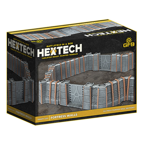 Battlefield in a Box: HexTech - Trinity City - Fortress Walls (Grey)
