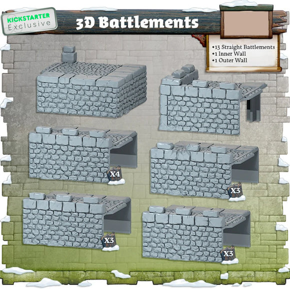 Zombicide: White Death 3D Battlements - Kickstarter Exclusive