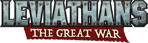 Logo of 'Leviathans: The Great War' with metallic and red design.