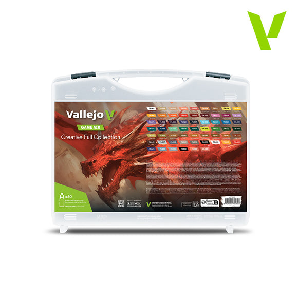 Vallejo Game Air Creative Full Collection paint set on a white background