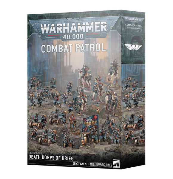 Warhammer 40,000 Combat Patrol game box with detailed miniatures on a white background
