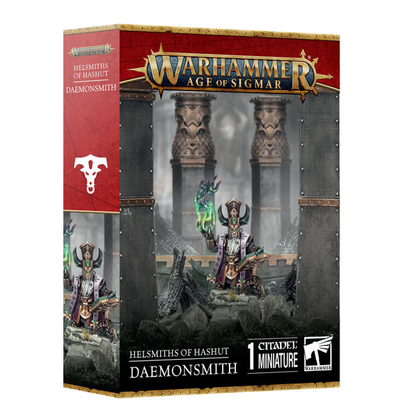 Warhammer Age of Sigmar game box with miniature figure on a white background