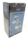 Boxed game figures of 'Predator Hellhounds' with A.V.P. branding on a white background.
