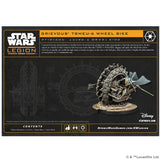 Star Wars Legion Grievous' Tsmeu-6 Wheel Bike packaging with detailed bike illustration on a black background.